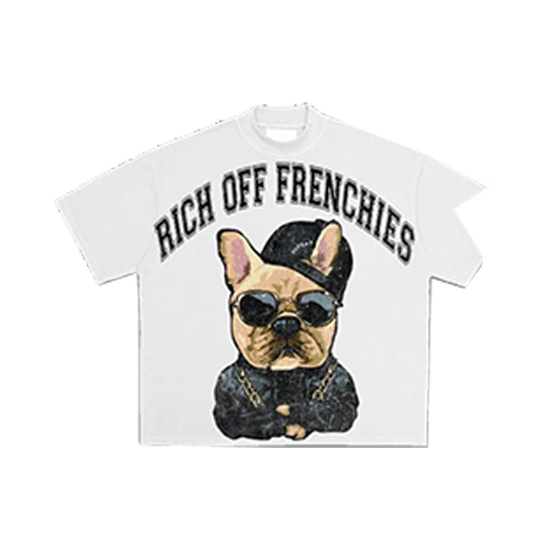 Rich off Frenchies Tee White